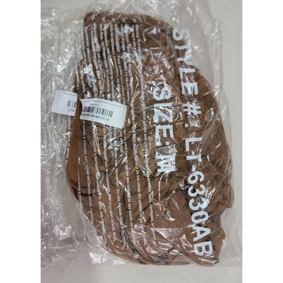 Zenana Raglan Tee Lace Sleeves Brown Camel Womens Size Medium New in Bag - Picture 6 of 8